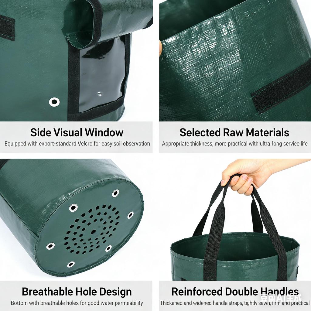 Potato Grow Bags Durable Thickened with Flap Handles Green 5/7/10 Gallon Garden Vegetable Grow Bags