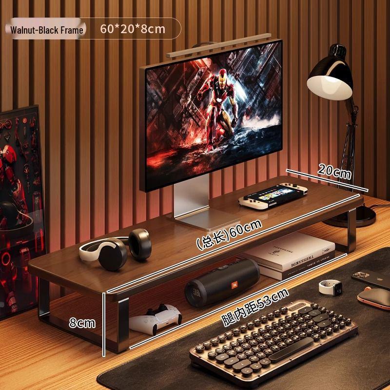 Desktop Organizer and Monitor Riser with Keyboard Tray