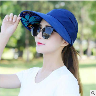 Women's Summer Casual Versatile Travel UV Protection Korean Version Summer Foldable Sunscreen Pearl Empty Top Sun Hat