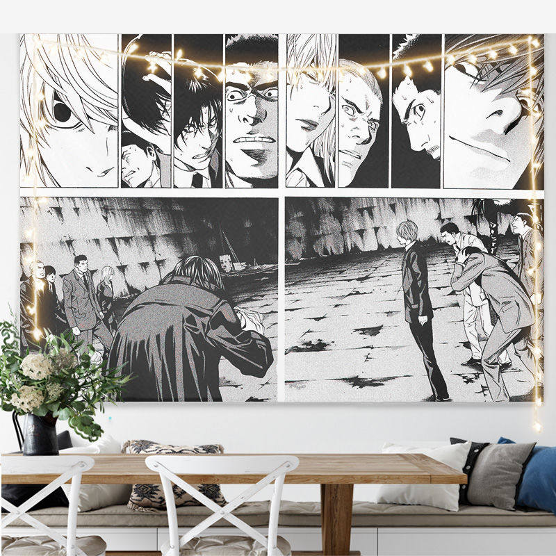 New Hot Japanese Anime Death Note Print Tapestry Wall Hanging Poster Bedroom Backdrop Wall Art Home Decor