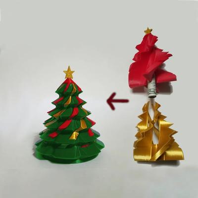 3D Printed Christmas Tree Spinning Gift Decoration