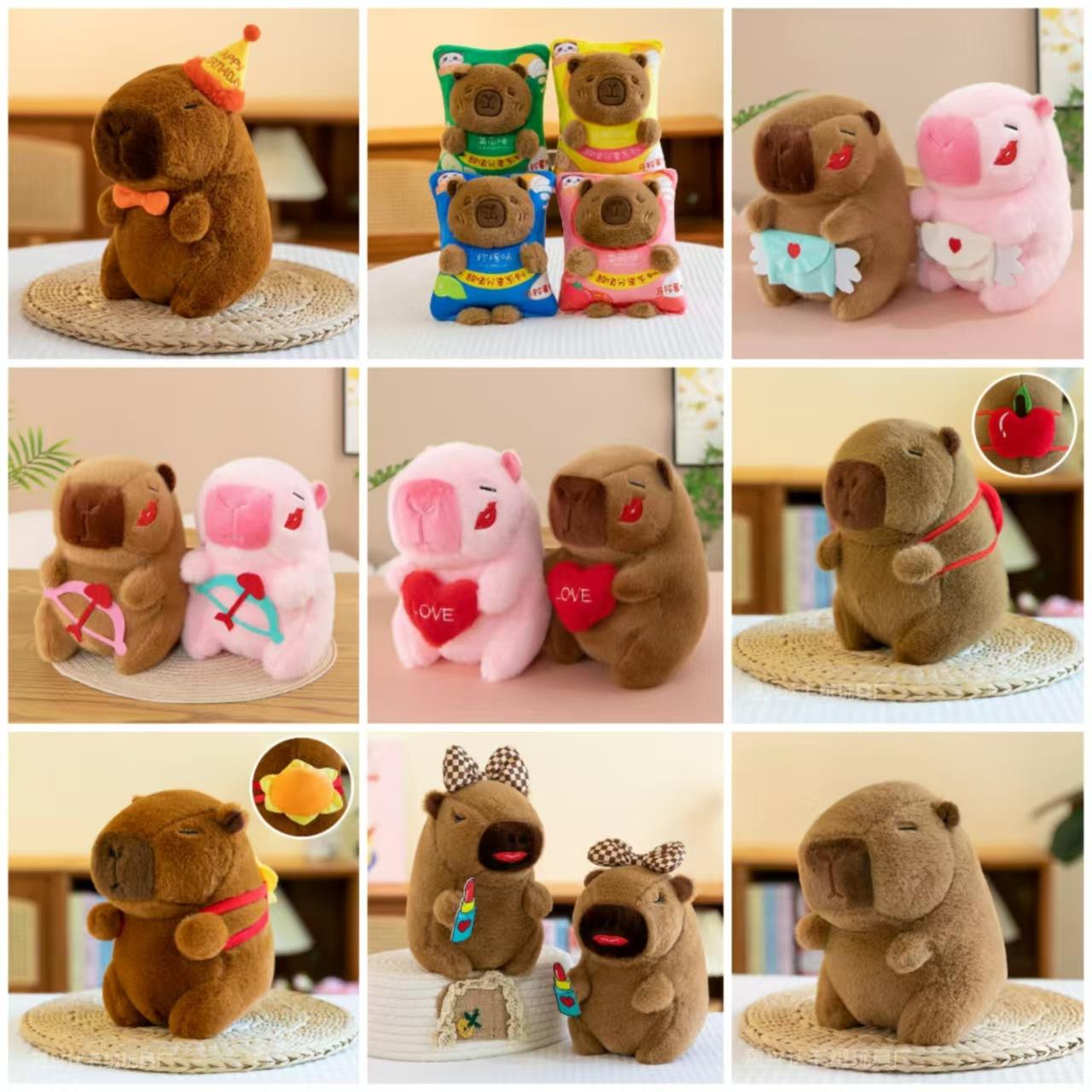 

Премиальная восьмидюймовая машинная кукла, плюшевая игрушка, подарок для свадебного бросания и толкания, кукла капибара 20-25cm [Single picture random]