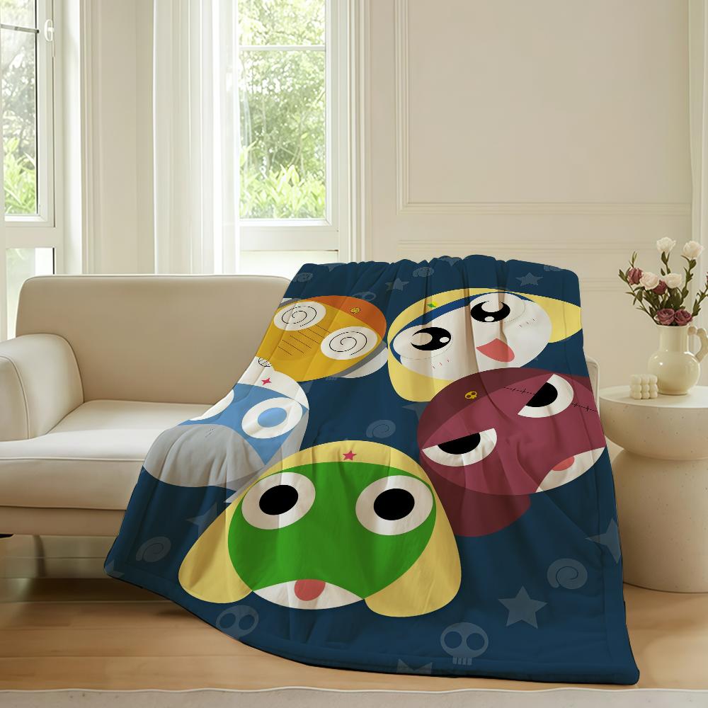 Cartoon cute KeroroS Blanket For Sofa Office Bed Plane Travel Sleep Read Relax Camping Soft And Warm