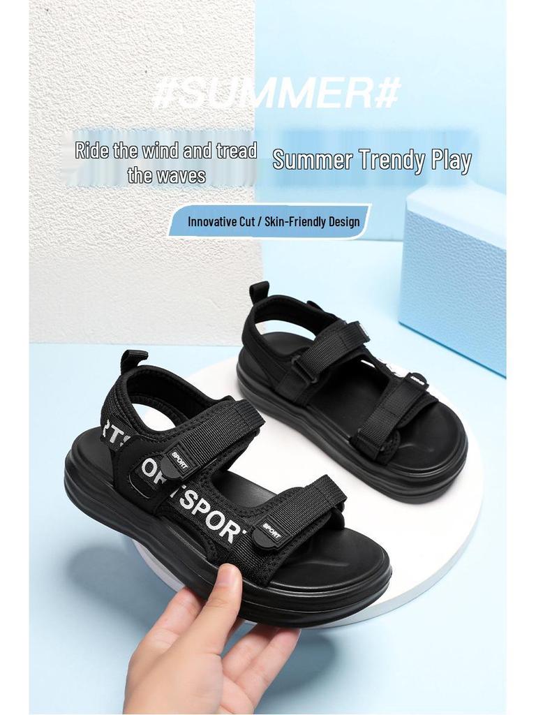 Cool Soft Sole Outdoor Boys' Sandals - Summer Versatile & Simple Style for Primary School Students