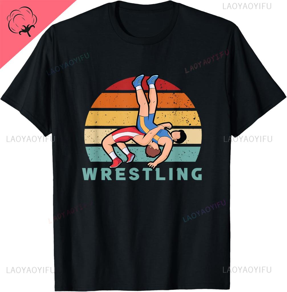 Eat Sleep Wrestle Repeat Funny Wrestling & Wrestler T-Shirt Gift Cotton T Shirt Graphic Print T Shirts Street Tops  Clothing
