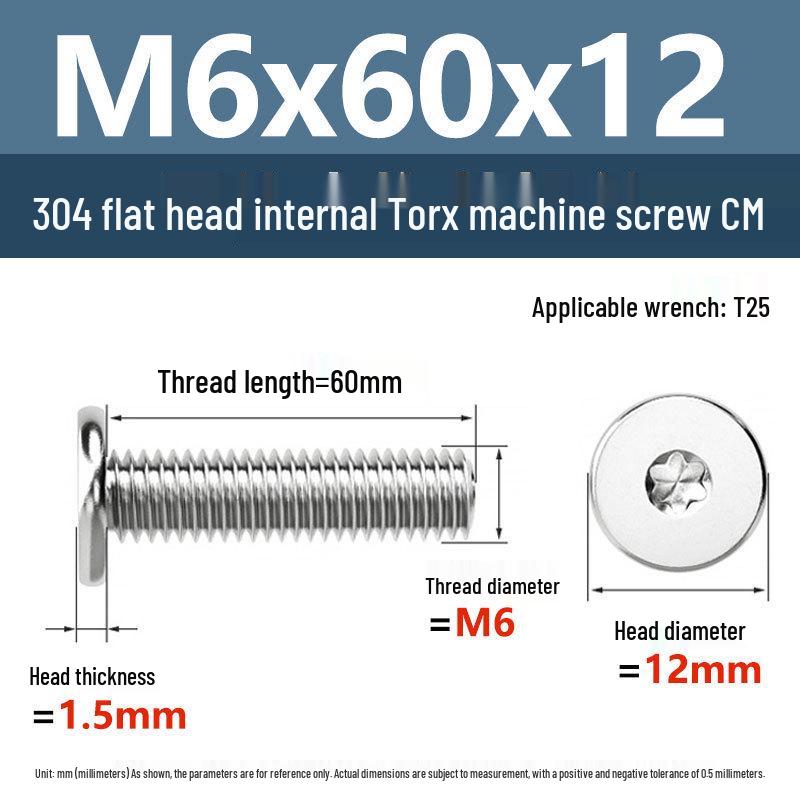 Yigu 304 Stainless Steel Thin Flat Head Torx Screw M2-M8 for Computer Machines
