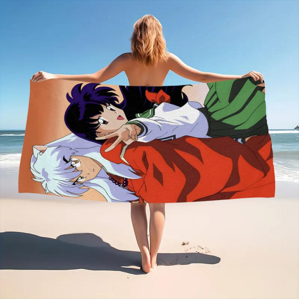 Quick Drying Beach Towels Kagome And Inuyasha Anime Oversized 30X60Inch Printing Towel Super Absorbent Pool Towel Blanket