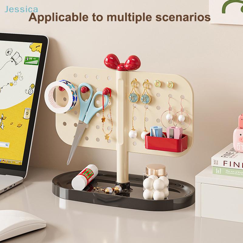 Desktop Jewelry Storage Rack For Earrings,Necklaces,And Other Accessories;Ring And Stud Storage Box;Pegboard Organizer