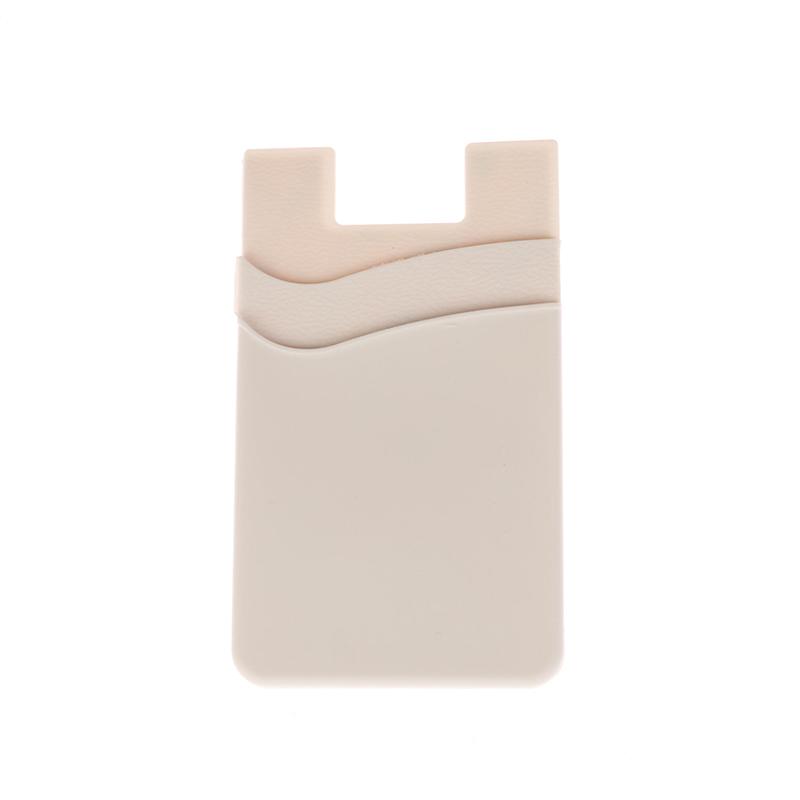 Double-Layer Silicone Mobile Phone Back Pocket Card Holder Case Pouch Adhesive Sticker Phone Back Cover Id Card Wallet Pocket