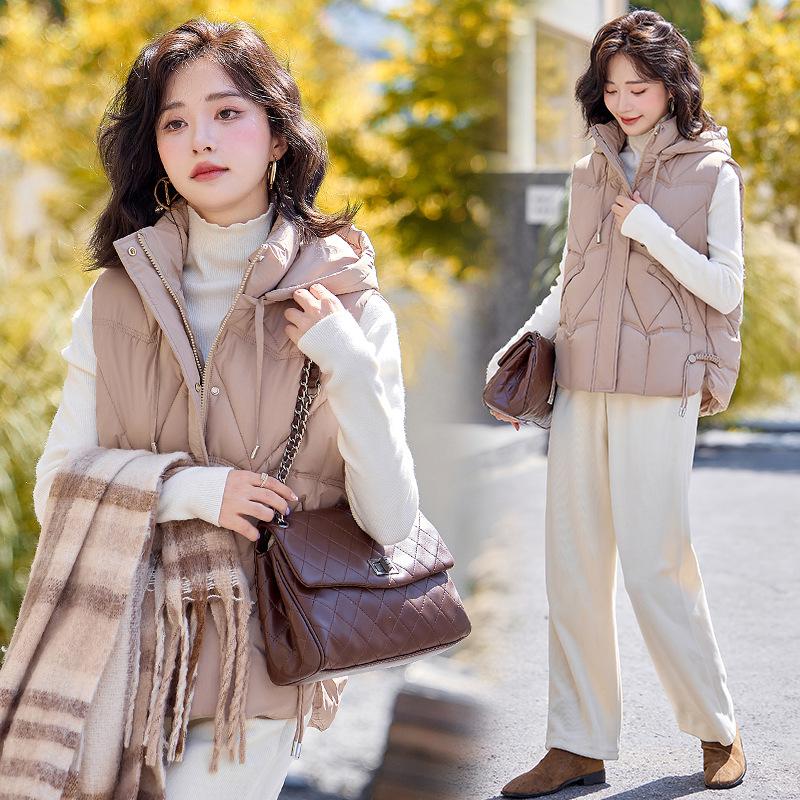 

Зимняя новая европейская куртка с капюшоном, универсальная, утолщенная, свободная, закрывающая тело, женская, модная, средней длины, пуховый жилет из хлопка XXXL