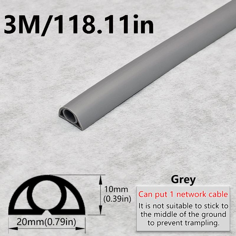 1PC 1/3M Floor Cord Cover Sheaths PVC Flexible Electrical Conduit Cable Protectors Self-adhesive Cable Hiders for Floors