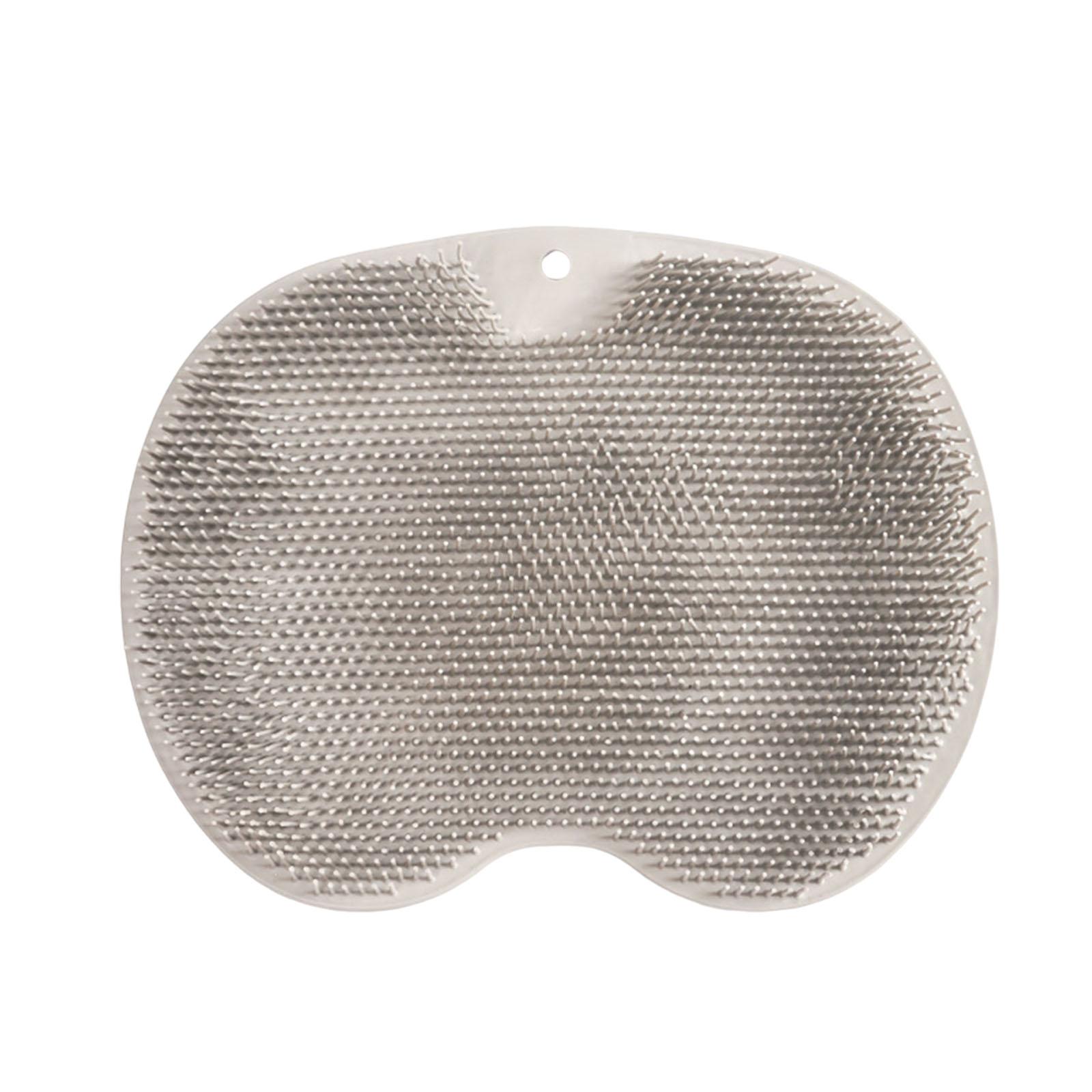 

Shower Foot and Back Scrubber Mat with Suction Cups Non-Slip Foot Cleaning Massage Pad for Seniors Men Women Bathroom Supplies темно-сірий