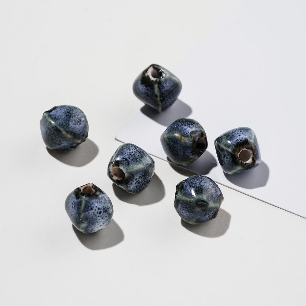 10pcs/Lots Irregular Ceramic Beads Colored Spacer Loose Beads for DIY Necklace Bracelet Keychain Jewelry Making Findings