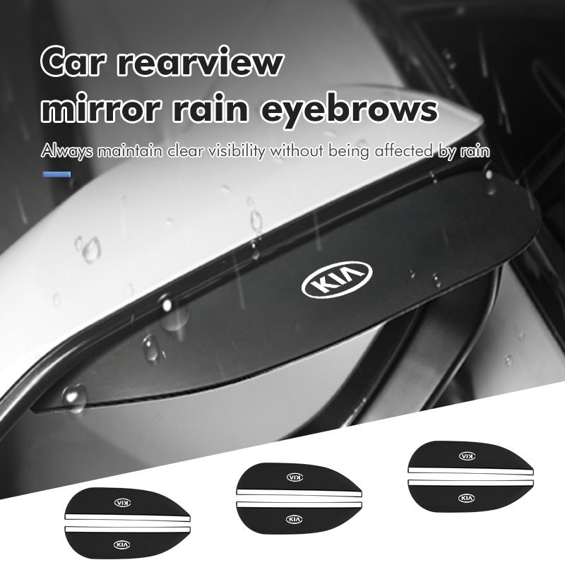 For KIA 2pcs Car Rain Eyebrow Rearview Mirror Visor Shade Rain Cover Rear View Accessories Cerato Proceed Stonic Picanto Sorento