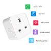 16A Tuya Smart Wifi Plug UK Wireless Control Socket Outlet with Energy Monitering Timer Function Works with Alexa Google Home