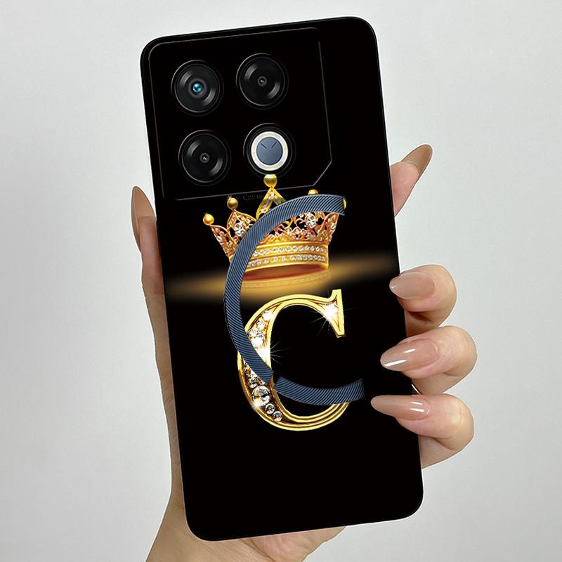 For Infinix GT 20 Pro Case Luxury Crown Letter Soft Silicone Back Cover For Infinix GT20 Pro GT20Pro Coque Infinix X6871 Fundas