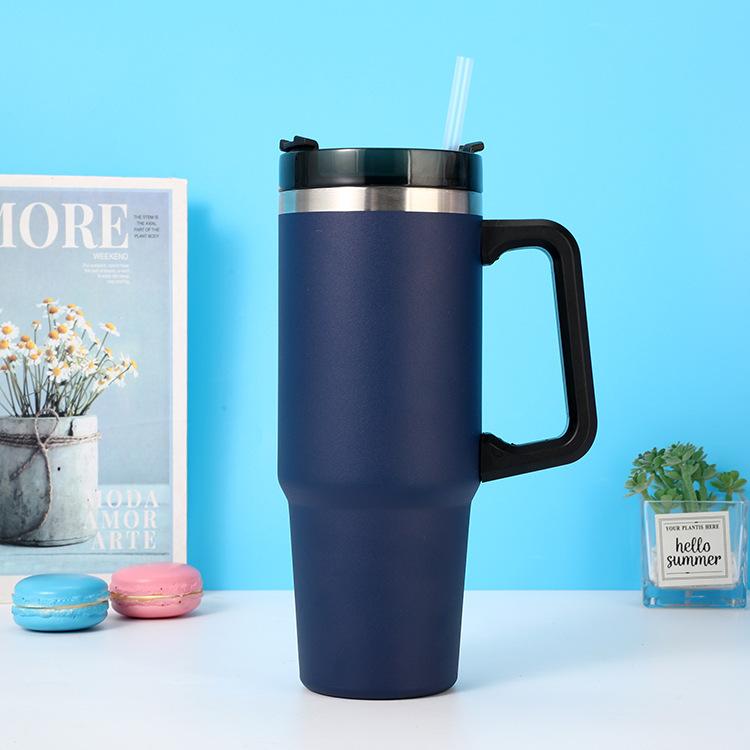 

30Oz Bingba Cup, Double-Layer True Color Spray Handle Cup, Creative Office Cup Outdoor Beer Cup 30oz Темно-синій