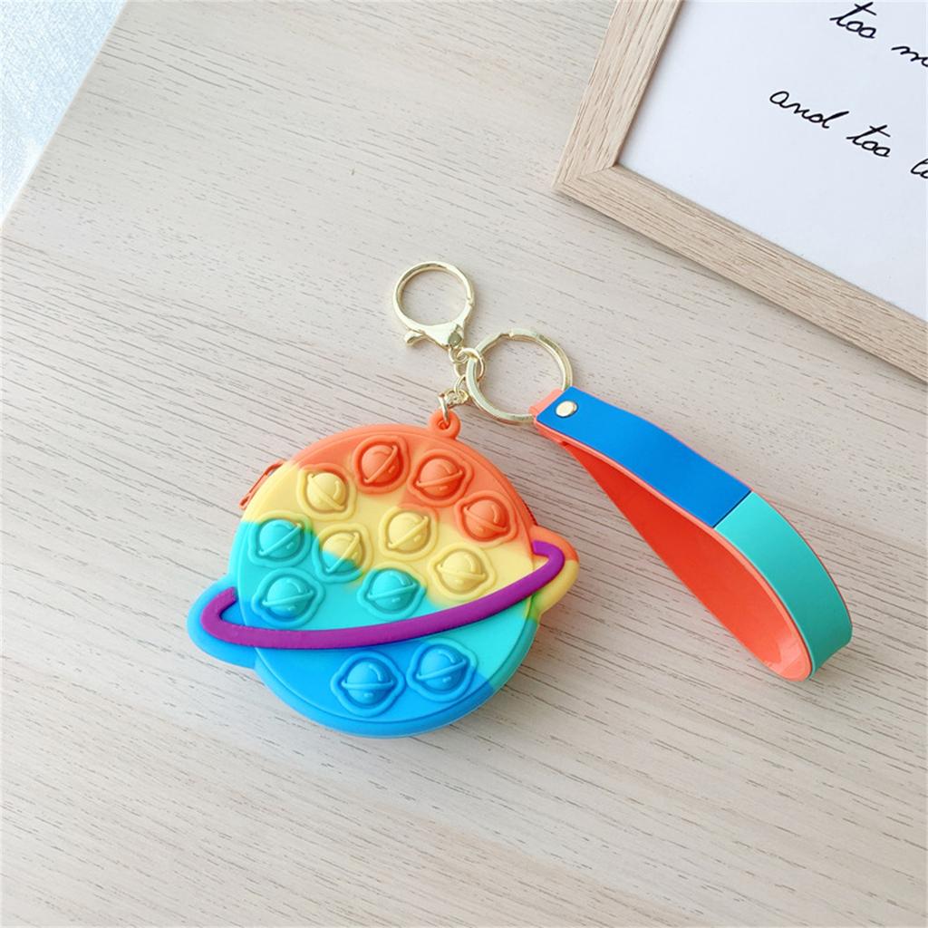 Push Bubble Sensory Toys-Mini Portofel pentru copii Geanta pentru monede din silicon