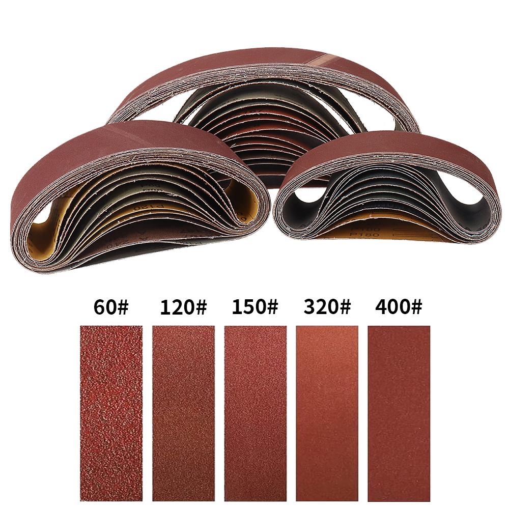 10pcs 75x533mm Sanding Belts Abrasive Bands for 3x21'' Sanders Belt Sander Abrasive Tools Woodworking Metal Polishing