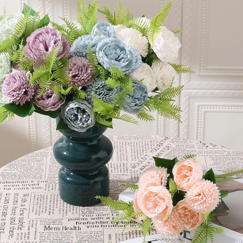 2/4pcs Silk Artificial Flowers peony hydrangea Hot sale Wedding bridal bouquet Home Room Table Garden wreath Festival Diy Decor