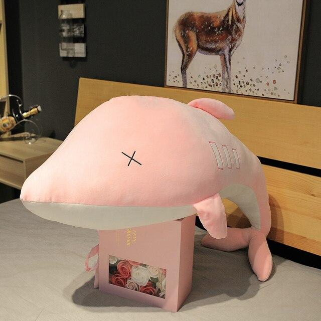 

Гигантские милые мягкие плюшевые игрушки в виде дельфина для детей, мягкая кукла с морскими животными, детская подушка для сна, подарок на день рождения для детей и девочек 110cm розовый