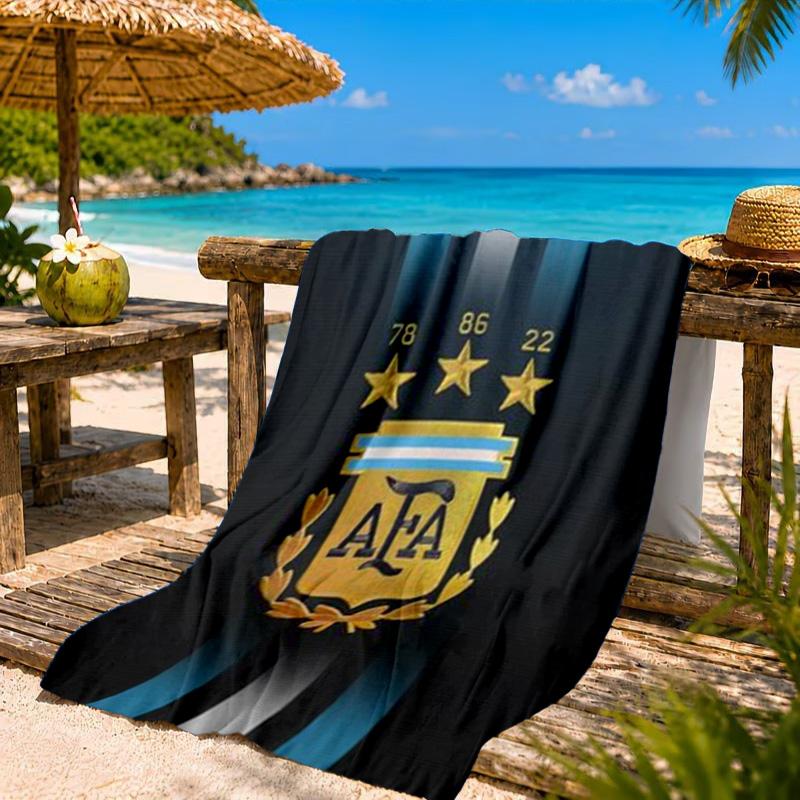 Asciugamano da Spiaggia in Microfibra Stampato Squadra di Calcio Argentina, Morbido e Assorbente, Asciugatura Rapida, Ideale per Viaggi Estivi, Essenziale per la Spiaggia, Piscina
