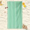 Green & White Striped Beach Towel: Perfect for Sunny Days! Suitable for Towels, Bath Towels, Beach Towels