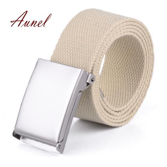 Fantastik Erkekler Unisex Kanvas Metal Toka Düz Dokuma İş Rahat Kemer Kayışı