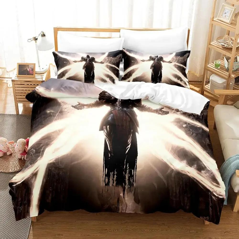 Nowa pościel Diablo IV Rozmiar Pojedynczy Twin Pełny Queen King Rozmiar Pokrowiec na łóżko Anime Dla Dorosłych Chłopców Wystrój Sypialni Rozmiar King, Rozmiar Queen