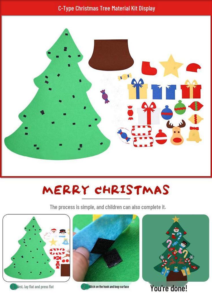 DIY Felt Christmas Tree & Ornaments Set for Kids
