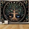 Tree of Life Tapestry Sun Moon Wall Hanging for Bedroom Living Room Dorm Spiritual Boho Home Decor