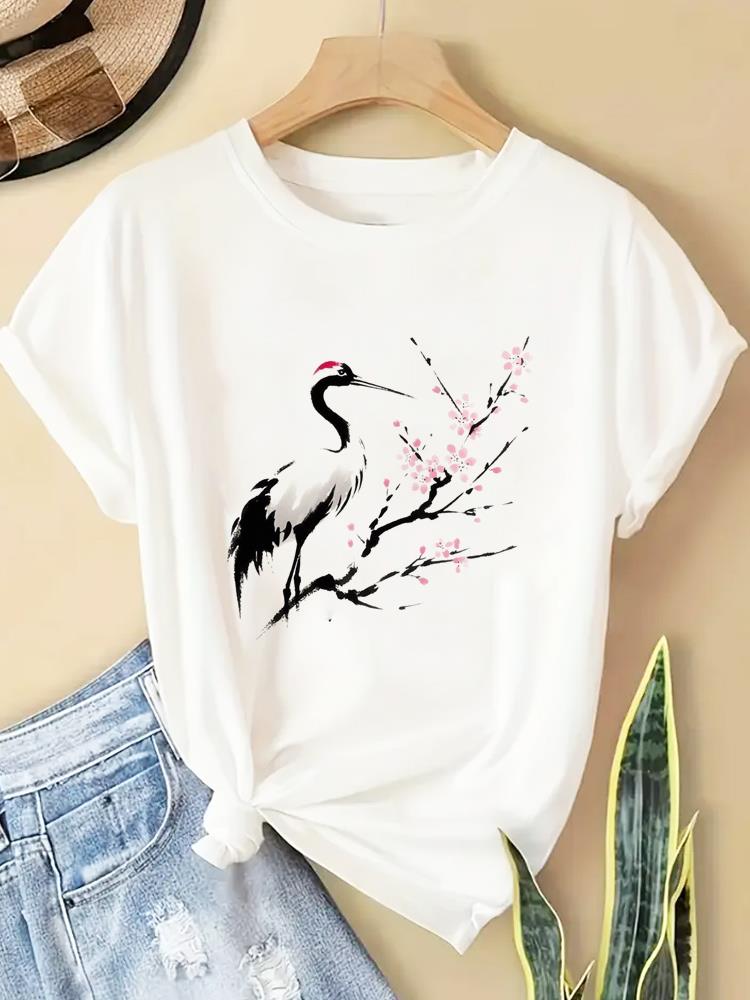(Asian Size) leopard trend cute 90s Women Casual Short Sleeve T  Tee Top Clothing Shirt Fashion Printed Lady Female Graphic T-shirts