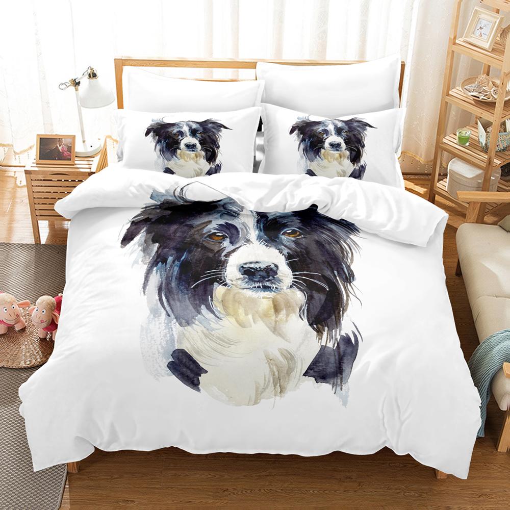 

2014 Cute Dog Bedding Set Single Twin Full Queen King Size Pet Dog Bed Set Teenager Bedroom Duvet cover Sets 3D Print 037 EU single(135x200cm)