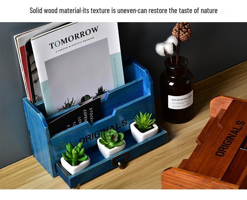Desktop Stationery & Invoice Storage Box: Office Desk Organizer with Drawers & Compartments