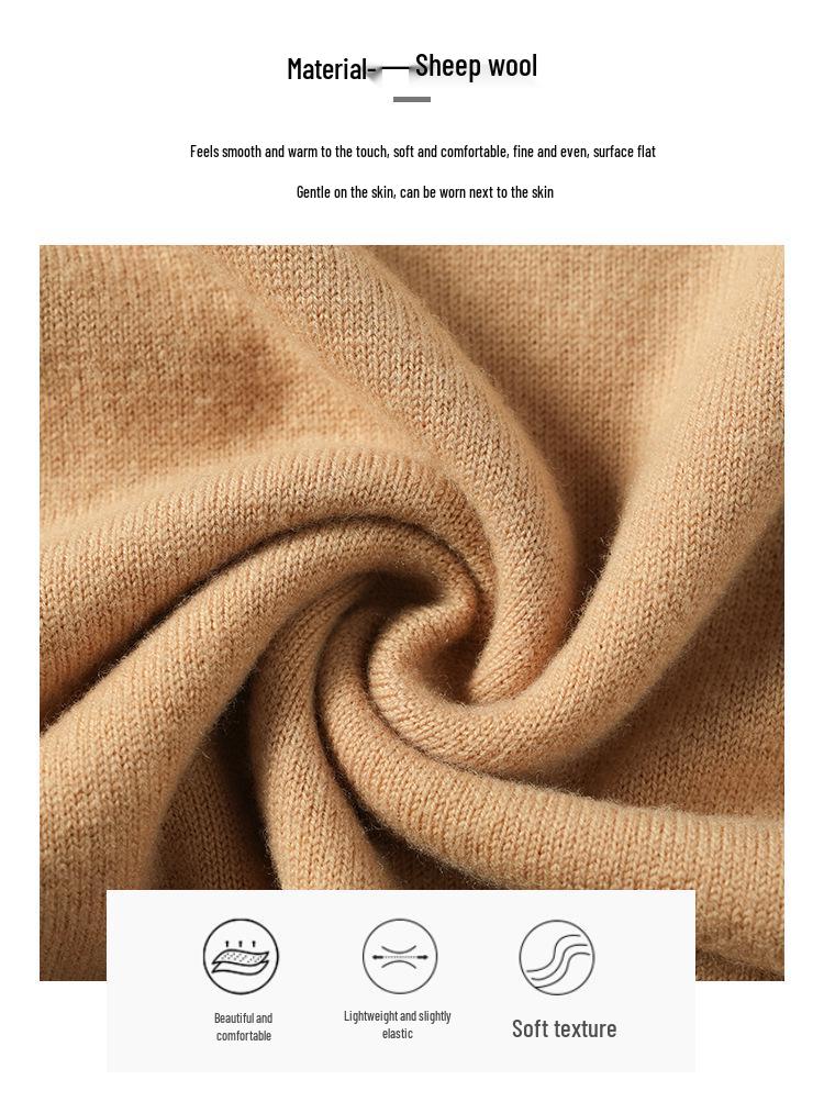 Women's Seamless Wool Half-High Neck Pullover - Slim-Fit Autumn/Winter Knit Sweater