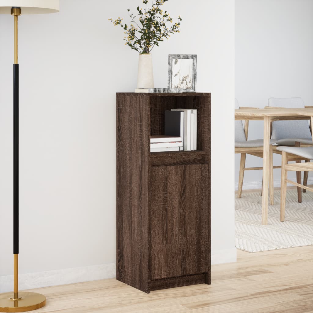 LED Sideboard Brown Oak Effect 38 x 34 x 100 cm Engineered Wood