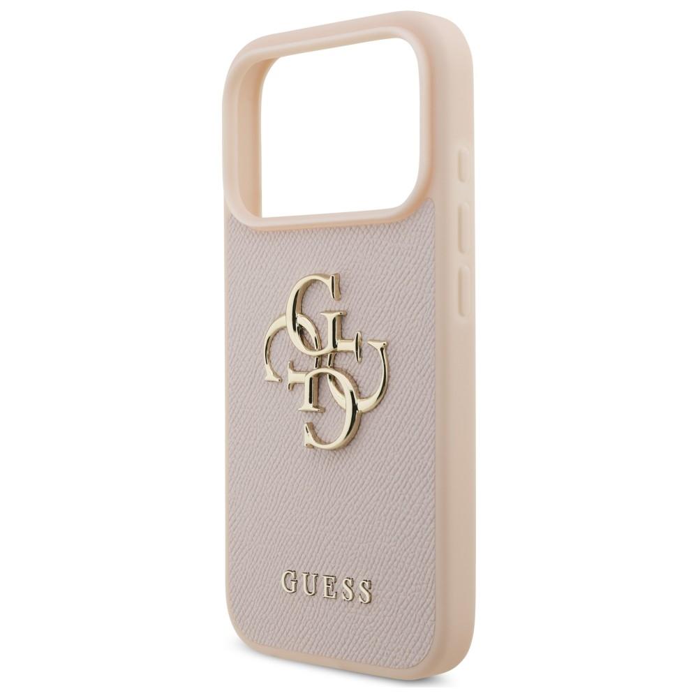 Guess Grained Big 4G & Classic Logo Case for iPhone 17 Pro Pink