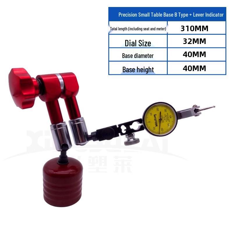High-Precision Lever Dial Indicator Set: 0-10mm Range with Universal Base and Calibration Head