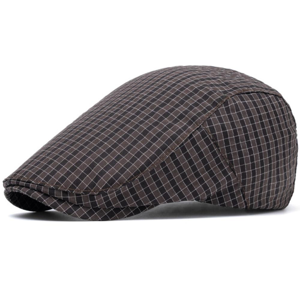 HT4740 Mens Berets Women Retro Artist Painter Plaid Beret Hat Male Female Ivy Flat Cap Unisex Spring Summer Adjustable Beret Cap