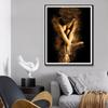 Canvas Prints Golden Powder Nude Woman Painting Sexy Posters Mosaic Wall Art Modern Pictures for Living Room Home Decoration