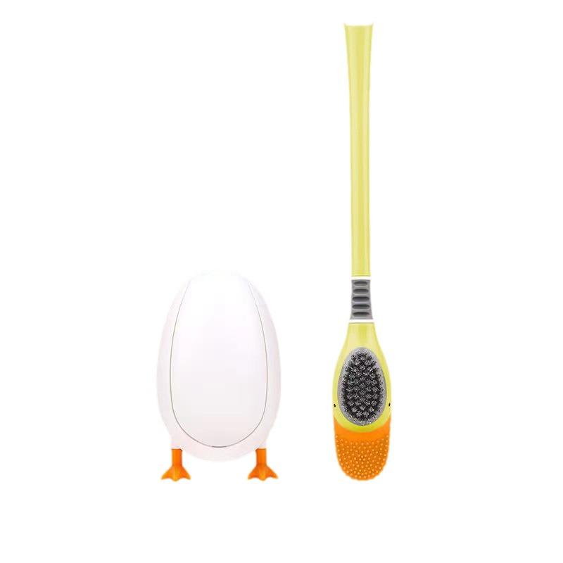 Silicone Duck Toilet Brush - Wall-Mounted, No Dead Angle, Bathroom Cleaning Tool