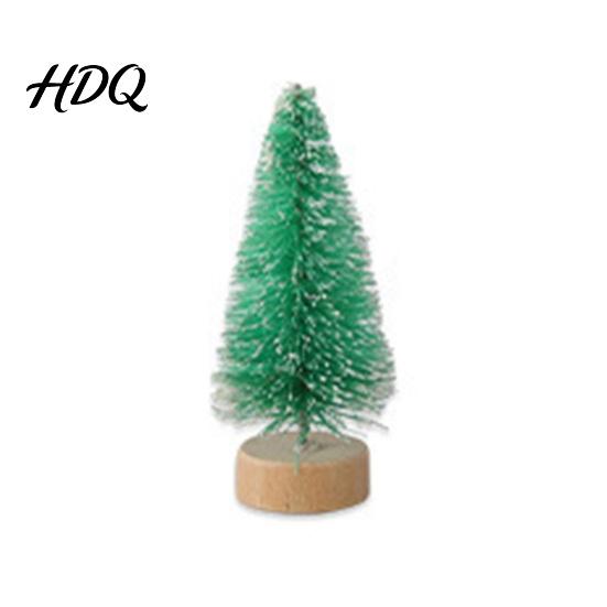 Small Christmas Tree Mini Bottle Brush Tree Artificial Miniature Tiny Sisal with Living Room Decor Wooden Base Winter Snow Frost Tabletop
