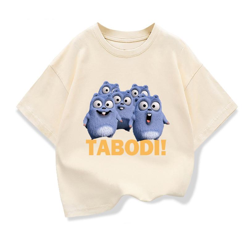 Children's Clothing Grizzy And The Lemmings Tabodi Graphic Short Sleeve T-Shirt 3-12Years Kids Boys O-Neck Loose Tops Tee