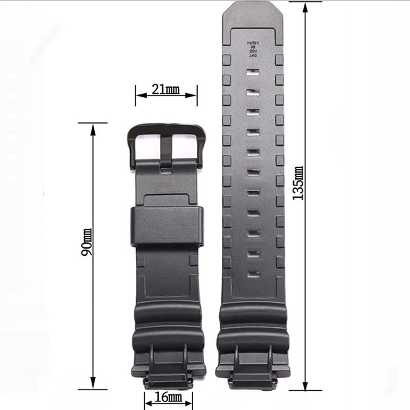 Příslušenství k hodinkám Pro Casio AW-591 AW-590 AWG-M100 AWG101 Řemínek 16mm Pánský Pryskyřičný Řemínek na hodinky Sportovní Voděodolný Náramek