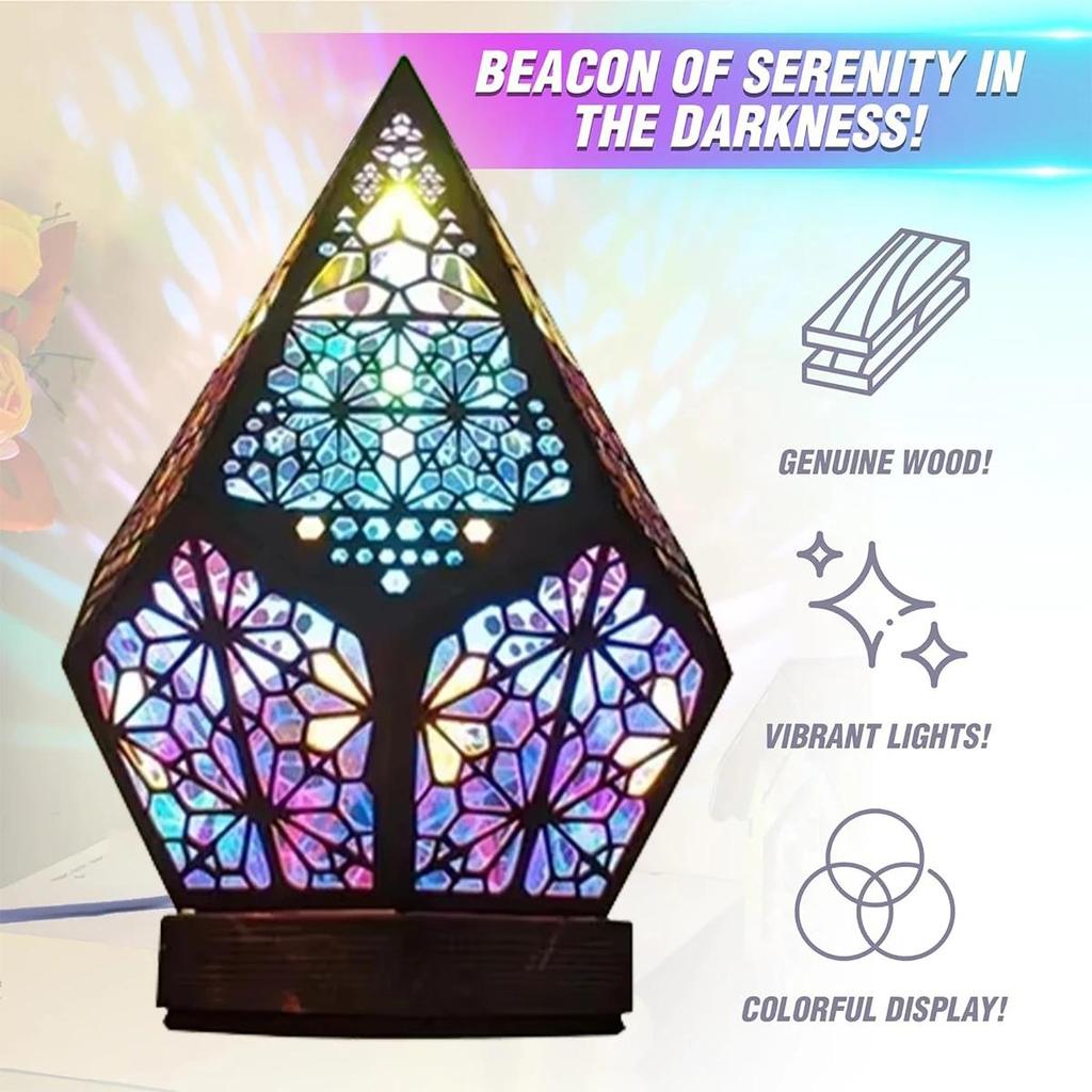 Usb Bohemian Led Projection Table Lamp Light Bedroom Projector For Night Wooden Floor Desk Decorative Decoration Standing Lights