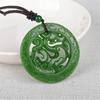Zielony wisiorek z jadeitu Medal Dragon Hollow Rzeźba z jadeitu medal Dragon Hollow