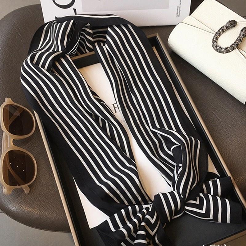 140*35cm Mulheres Primavera Verão Outono Mulberry Silk Scarf Fitas Xale Longo Cachecol Lenço de pescoço