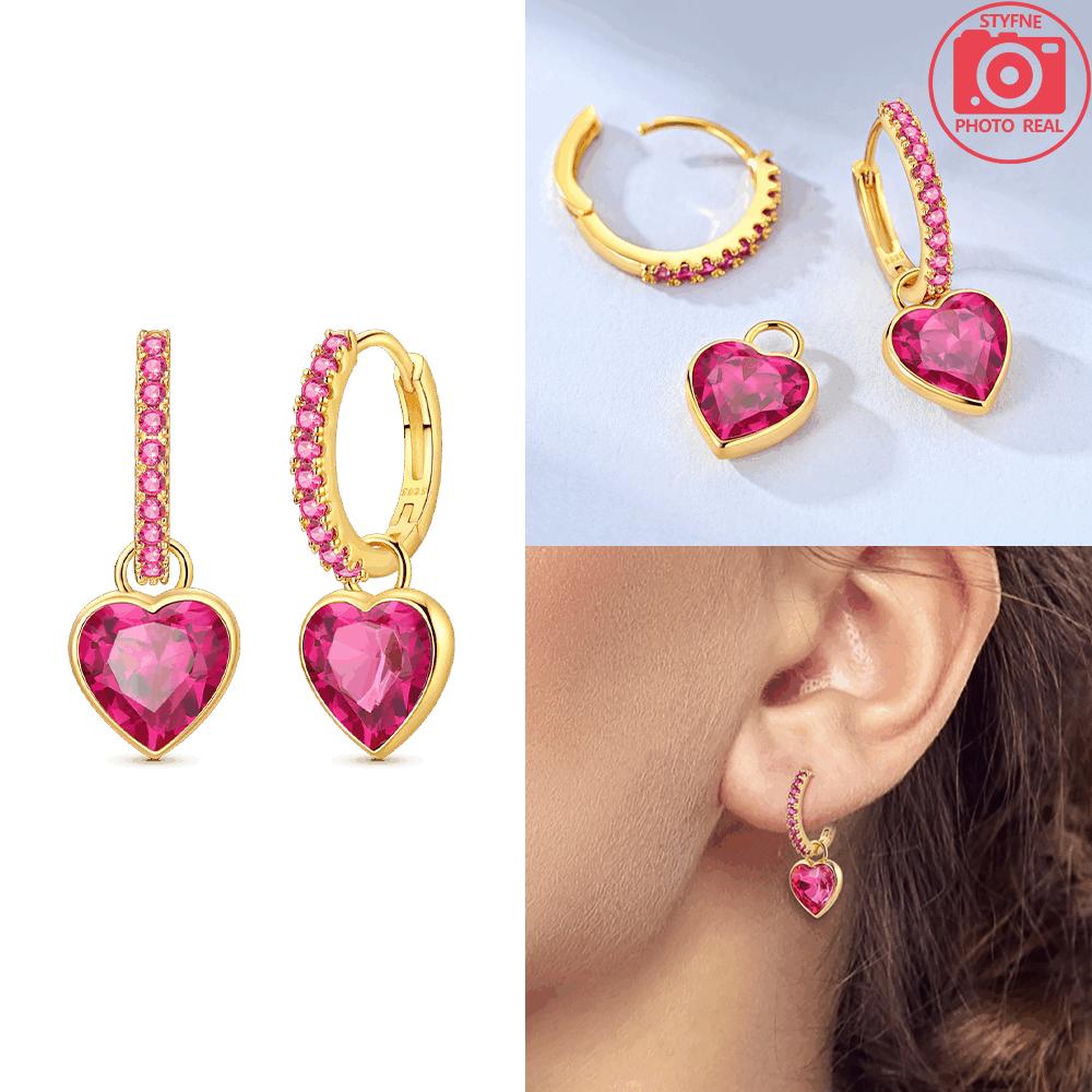 

Authentic Original Copper Metal Gold Triangular Earring Flower Heart Butterfly Women s Earring High Quality Fine Jewelry Accessory Valentine Perfect