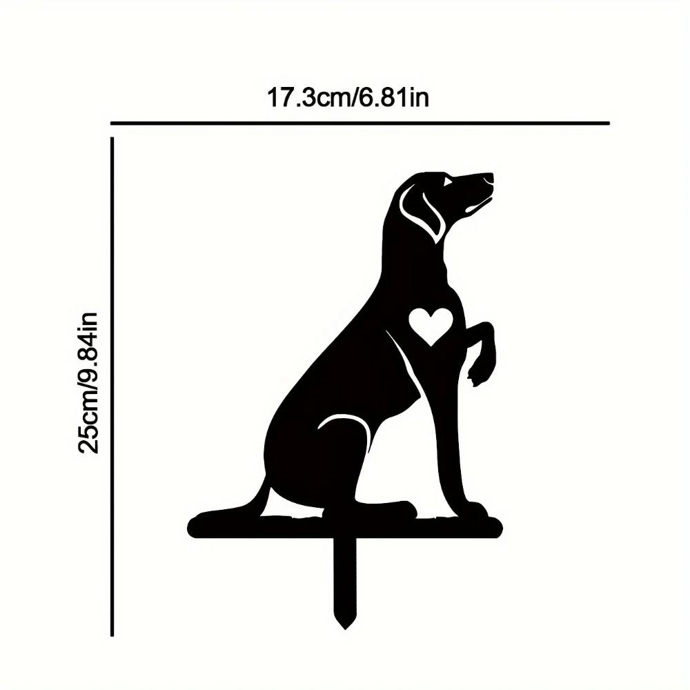 Optimistic Hound Garden Stake Iron Art Silhouette Metal Yard Sign Courtyard and Outdoor Garden Decoration for Pet Commemoration