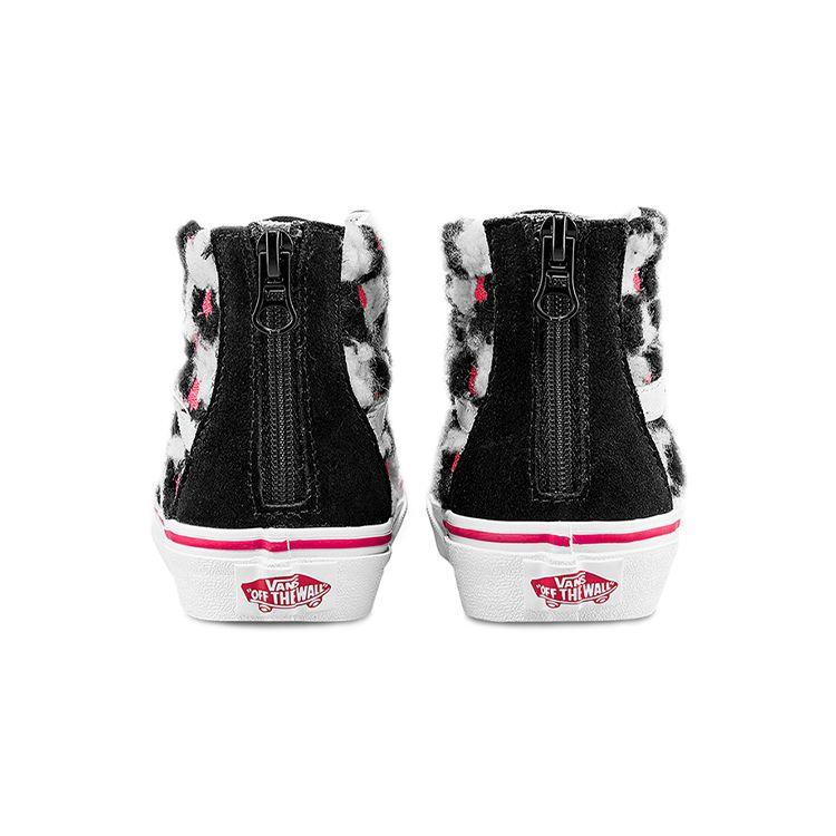 Vans Sk8 Plyšové Výšivka Květů Třešně Ležérní Odolné Lehké Vysoké Dětské Skate Boty Dětské Tenisky Černá Bílá VN000W9W8CE